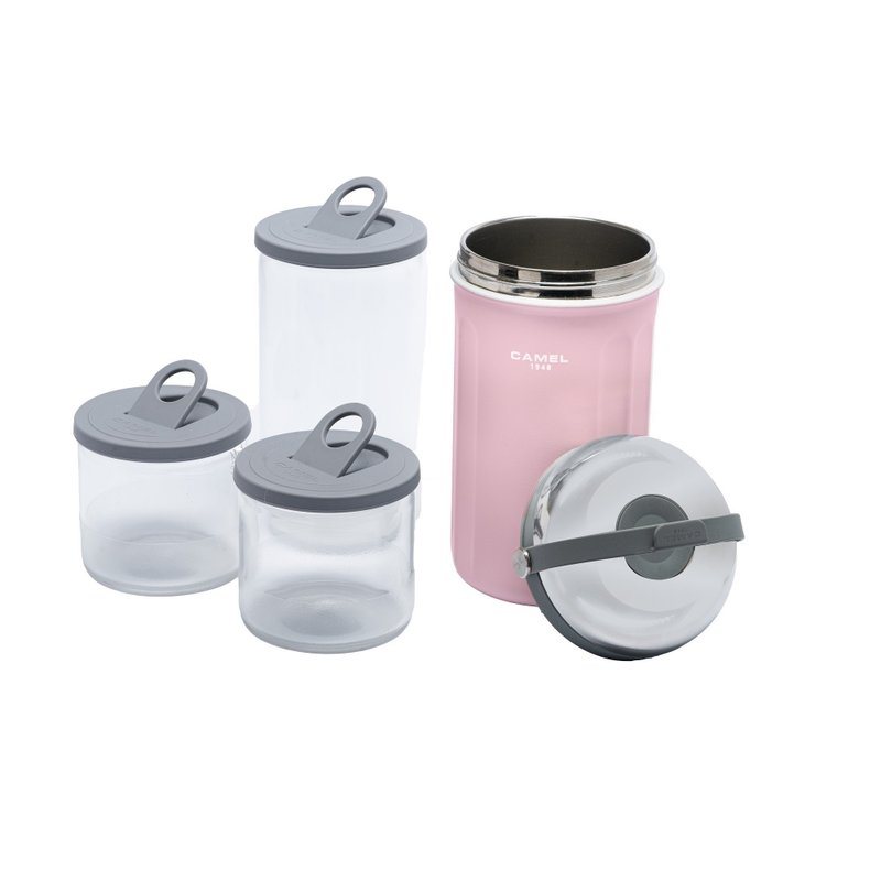 1.0公升不锈钢保温饭壶附0.7L玻璃容器 - 粉红 Tiffin 100 BP - 保温瓶/保温杯 - 其他材质 粉红色