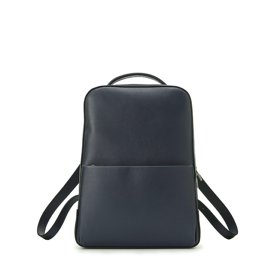 Edge Line 后背包-海军蓝 - 后背包/双肩包 - 真皮 蓝色