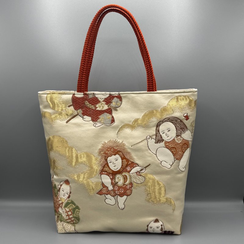 和服 腰带 腰带绳 手工 托特包 改造 金色 - 手提包/手提袋 - 丝．绢 金色