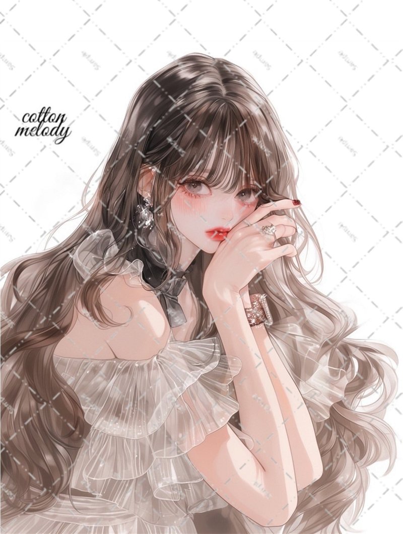 original sticker no.6279 人物贴纸 原创贴纸 人物贴纸 女孩贴纸 原创人物贴纸 - 贴纸 - 纸 