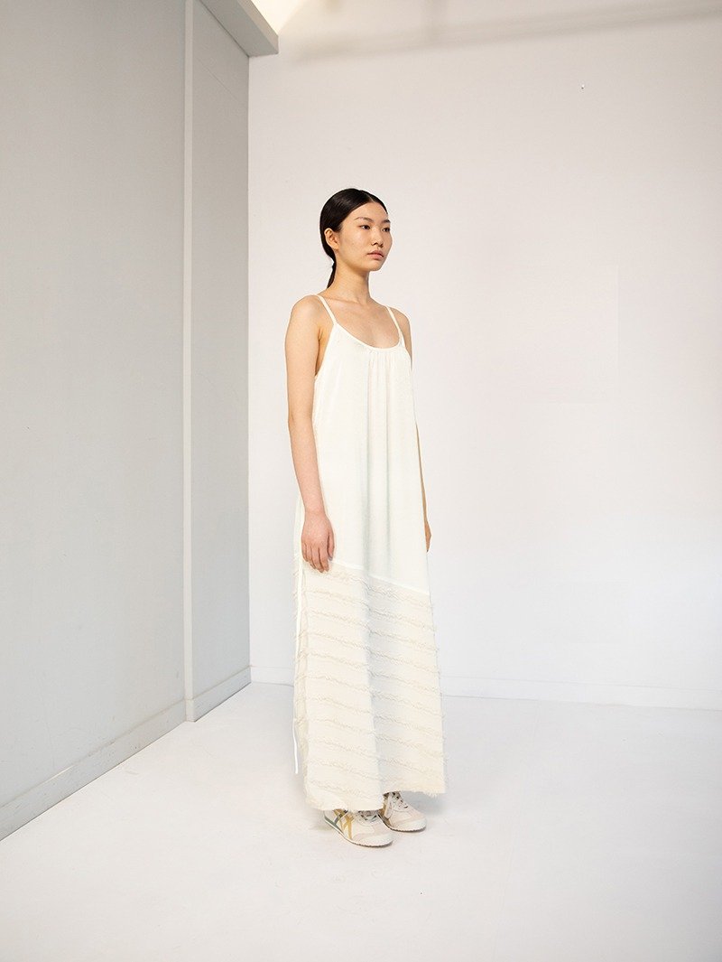 Night Wave  String Dress / Pearl White - 洋装/连衣裙 - 其他人造纤维 白色