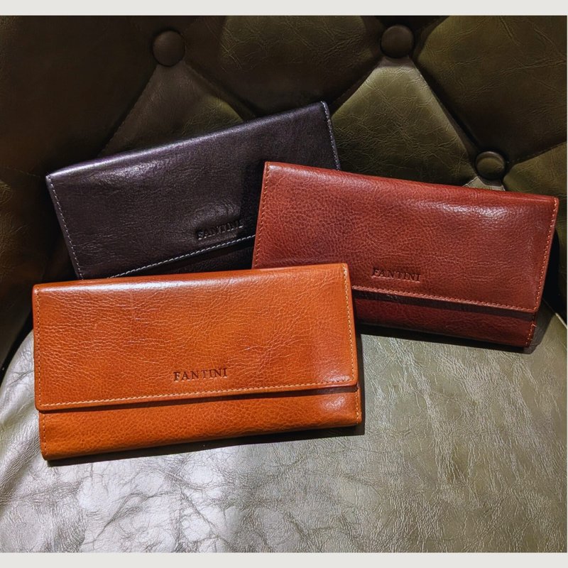 Terenzia 多层大容量植鞣皮长夹 | 意大利工艺三折皮夹 - 皮夹/钱包 - 真皮 