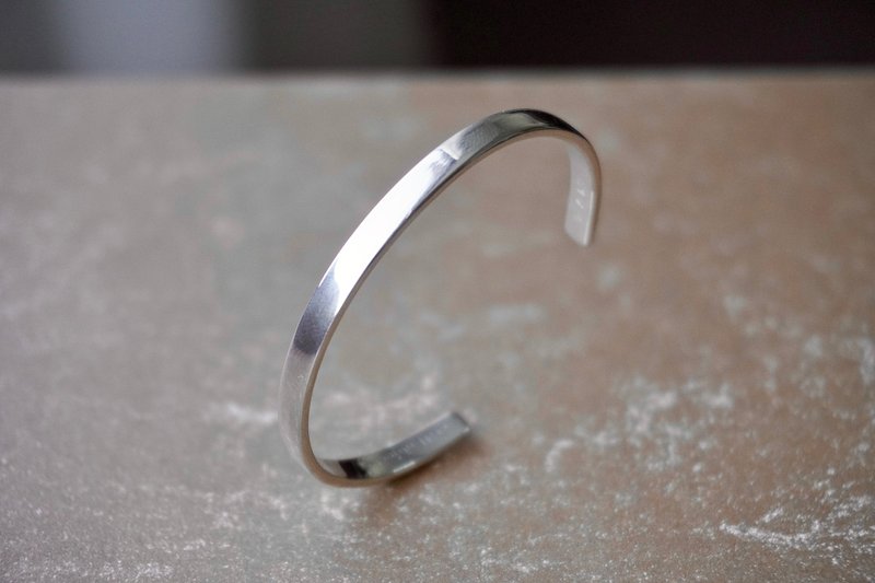 极简开放式银手环 - 手链/手环 - 纯银 银色