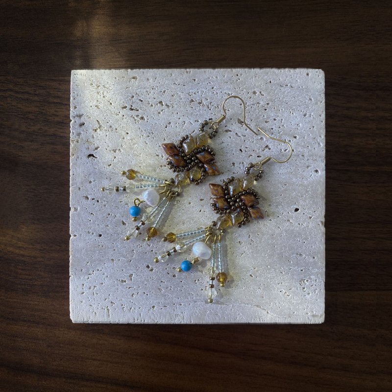 Atelier Pluton实验序号 | PL315 - 耳环/耳夹 - 玻璃 咖啡色