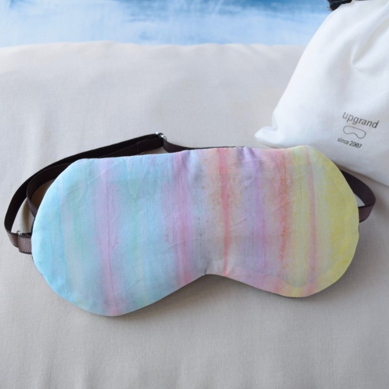 日本眼罩  Pastel Rainbow|有附收纳袋|旅行|生日 - 眼罩 - 棉．麻 多色