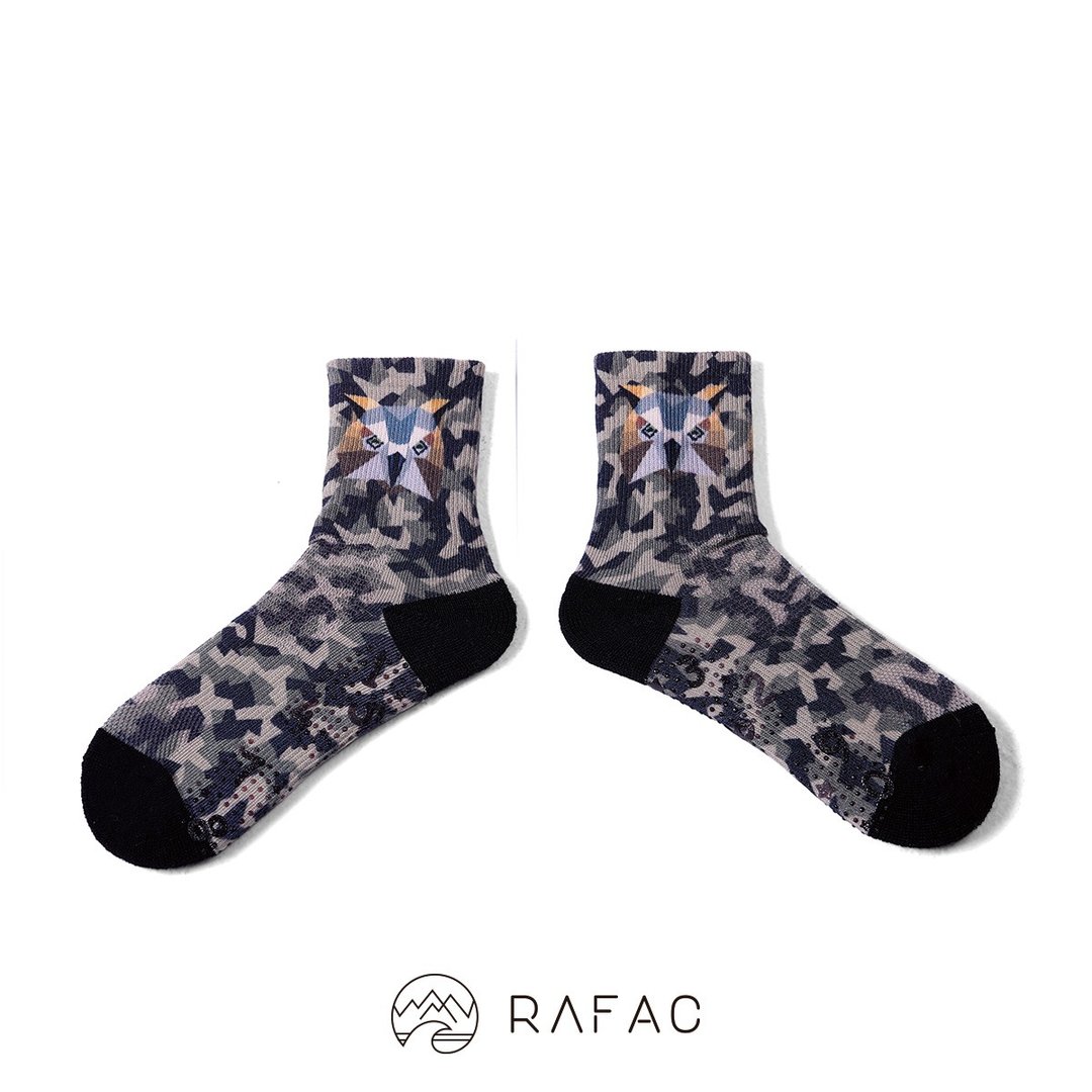 快速出货# RAFAC时髦运动中筒童袜_丛林猫头鹰 - 袜子 - 环保材料 绿色