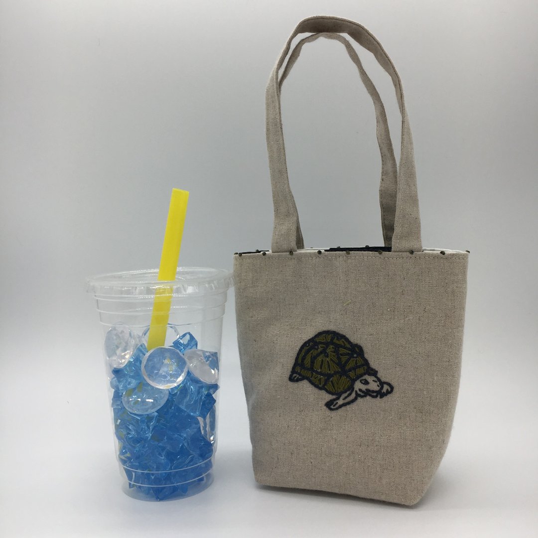 cafe bag star turtle - 手提包/手提袋 - 棉 白色