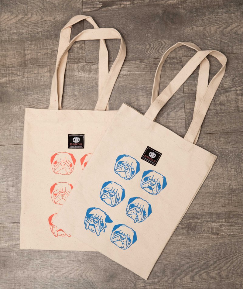 巴哥帆布A4手提袋肩背 - 手提包/手提袋 - 棉．麻 白色