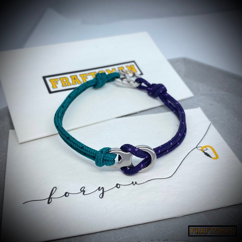 【户外山系】大S扣不锈钢八字拼色手绳 abseiling descender - 手链/手环 - 不锈钢 绿色