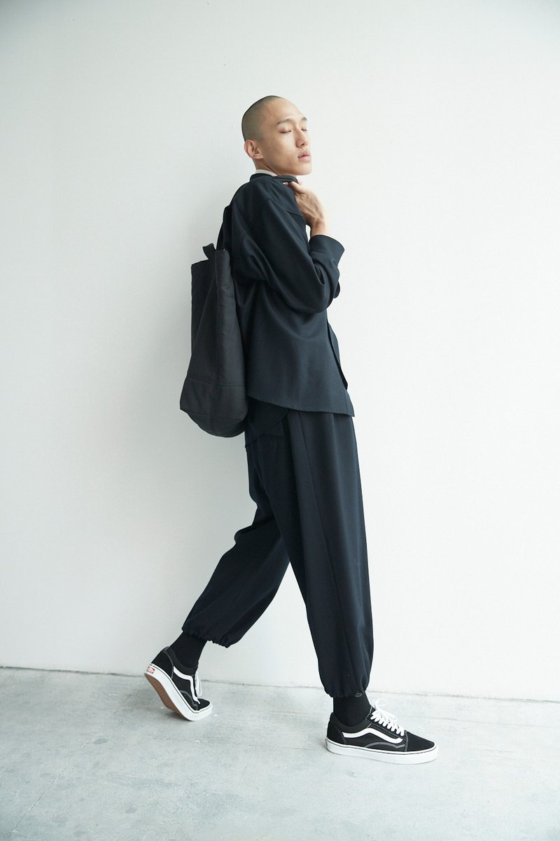 打褶束口长裤 - 中性裤装 - 其他人造纤维 