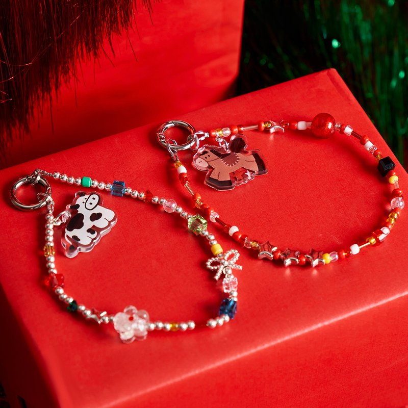 彩色串珠新年马年星星手机链卡通挂饰珠子手机挂件挂绳 - 其他 - 其他材质 