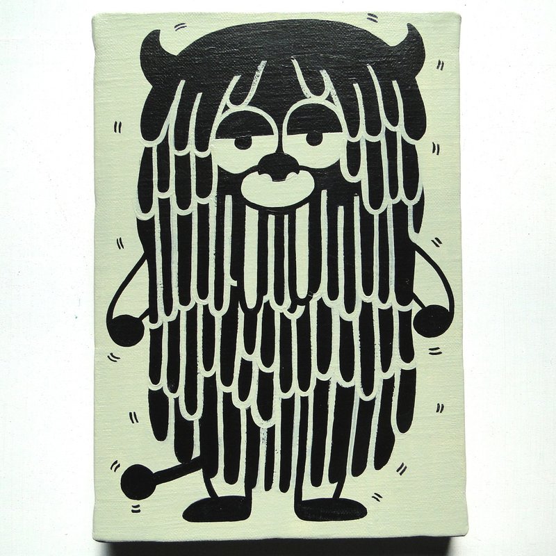 Yeti Graffiti Art Original Painting Canvas Painting Monster Yeti压克力画 - 海报/装饰画/版画 - 颜料 绿色