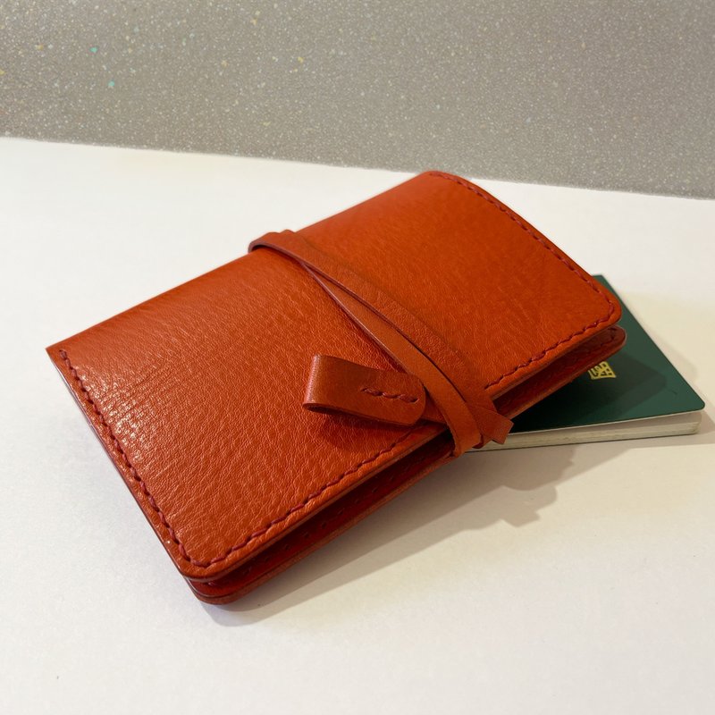 【圣诞礼物】艾曼纽皮革护照夹/护照套/植鞣革- 皇家玫瑰红 - 护照夹/护照套 - 真皮 红色