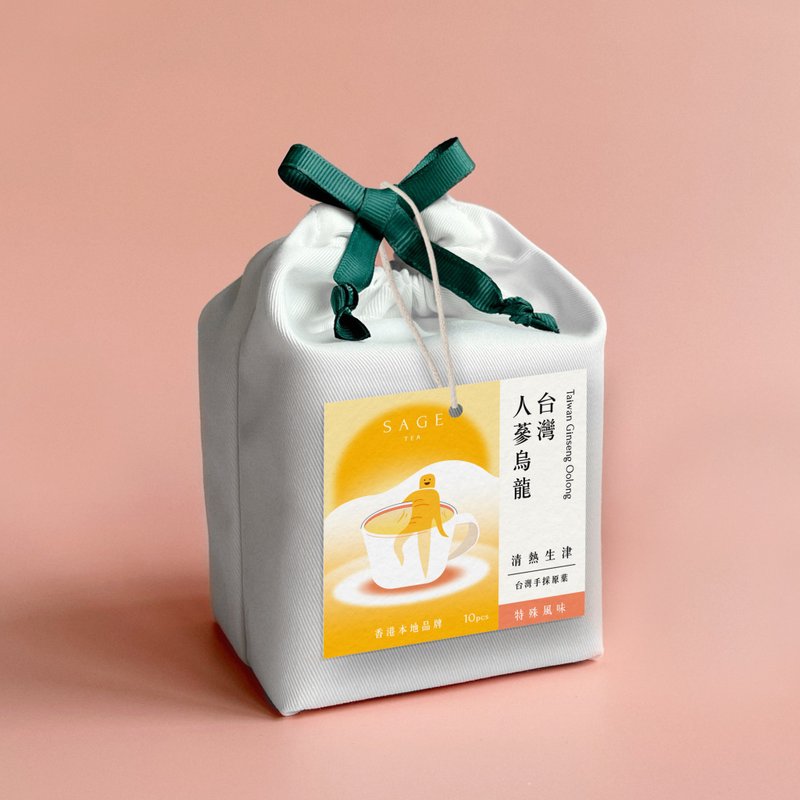 Sage Tea【清热生津】台湾人蔘乌龙 环保补充装 原片立体茶包 - 茶 - 新鲜食材 白色