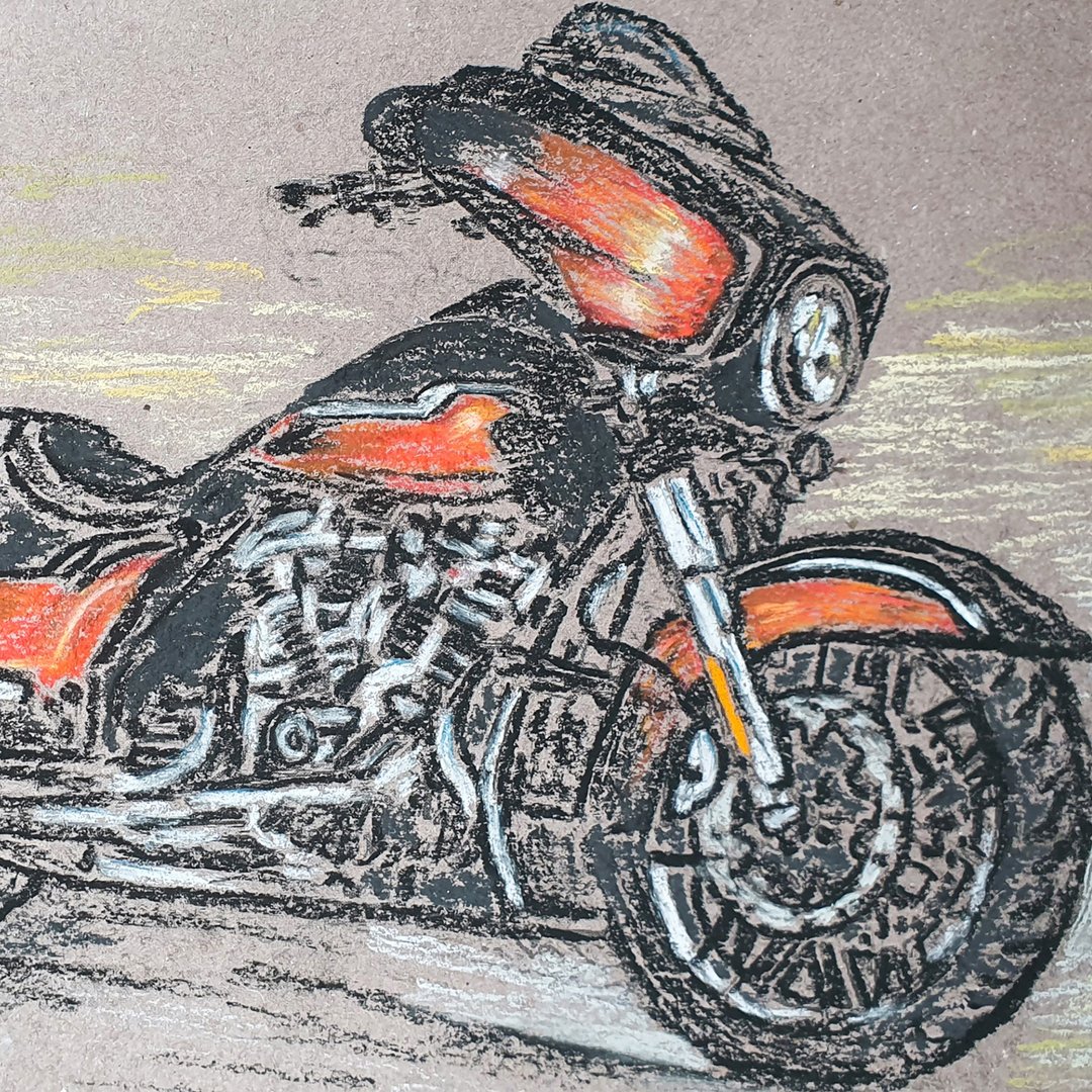 雷戴维森绘画原创艺术高清 CVO Street Glide 摩托车墙壁艺术 - 海报/装饰画/版画 - 其他材质 红色