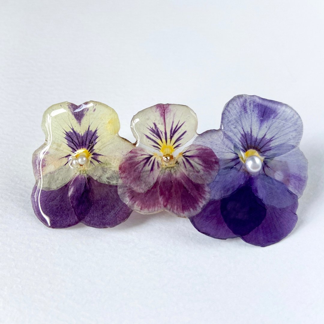 真花│三色堇发夹【A Little Pansy】 - 发饰 - 植物．花 紫色