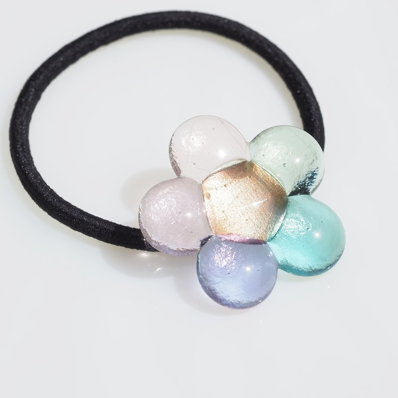 变色炫彩玻璃花发圈【梦色】可改为马尾勾 接单制作 - 发饰 - 玻璃 粉红色