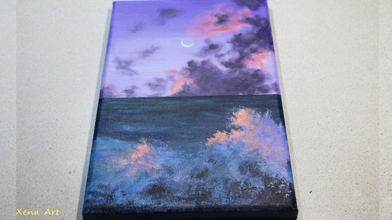 帆布海景墙面装饰原创丙烯画 - 墙贴/壁贴 - 棉．麻 