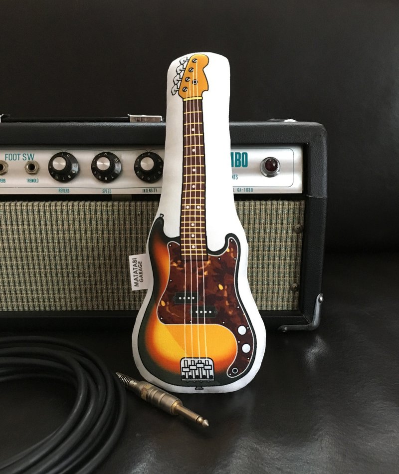 贝斯造型的猫咪玩具　渐层的棕色 - 玩具 - 棉．麻 咖啡色