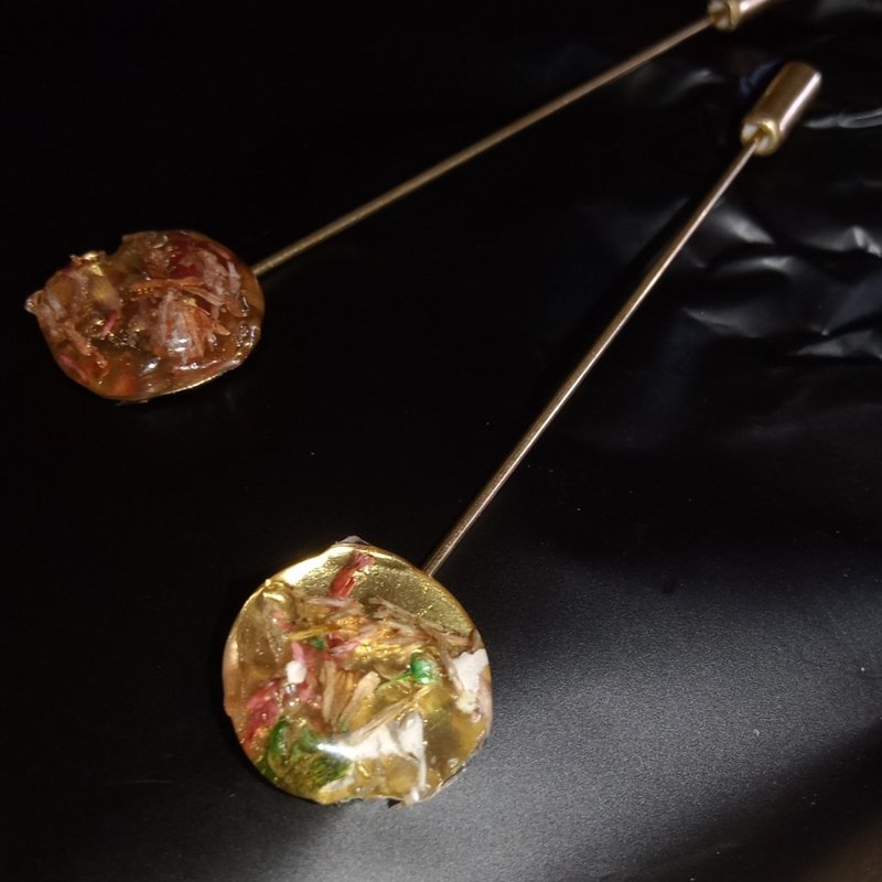 水晶干燥花宝石胸针 胸花 - 胸针 - 其他材质 多色