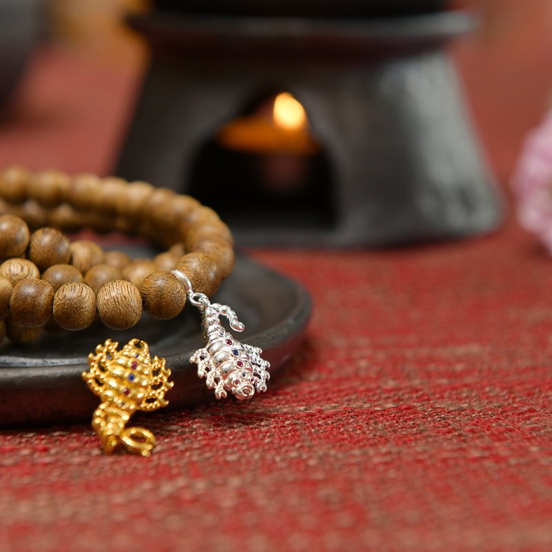 藏传佛教 守护配饰系列 念珠手串挂件 纯银蝎子扣坠 - 金工/饰品 - 贵金属 多色