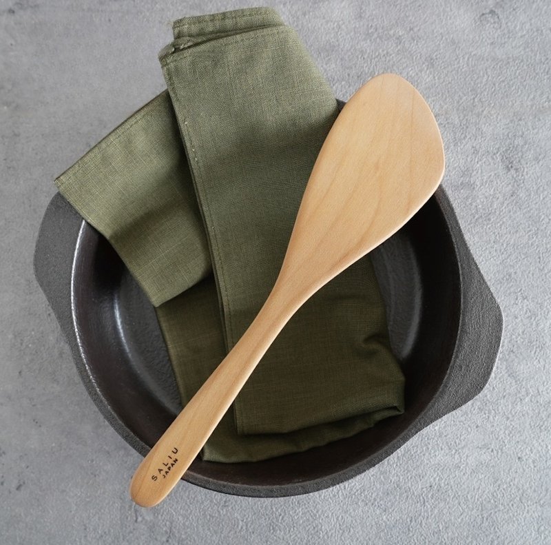 日本 SALIU - 日本制 天然山樱木锅铲 - 翻炒用 - 汤勺/锅铲 - 木头 卡其色