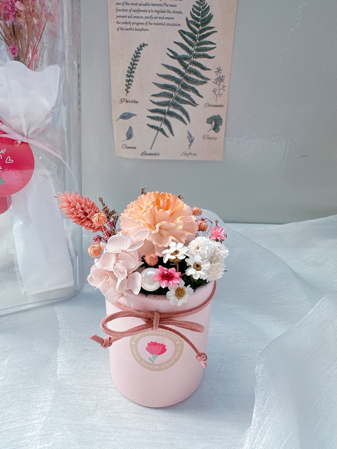 永生花提盒 | DIY 材料包、永生康乃馨盆花、永生花、扩香花 - 干燥花/捧花 - 植物．花 多色