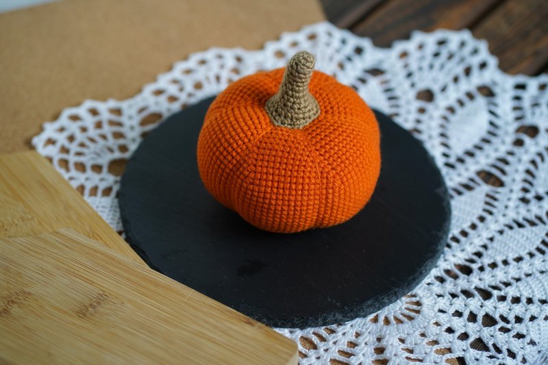 Crochet pumpkin, pretend game of crochet food, kids educational toys, halloween. - 玩具/玩偶 - 压克力 橘色