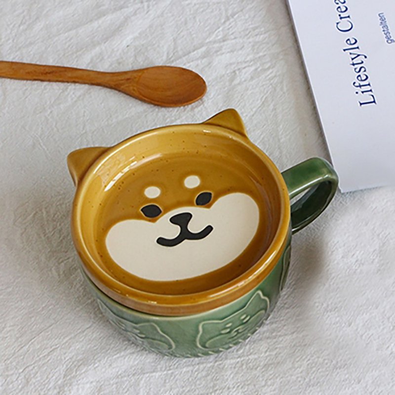 日式柴犬杯盖组 点心盘 下午茶杯组 - 茶具/茶杯 - 陶 