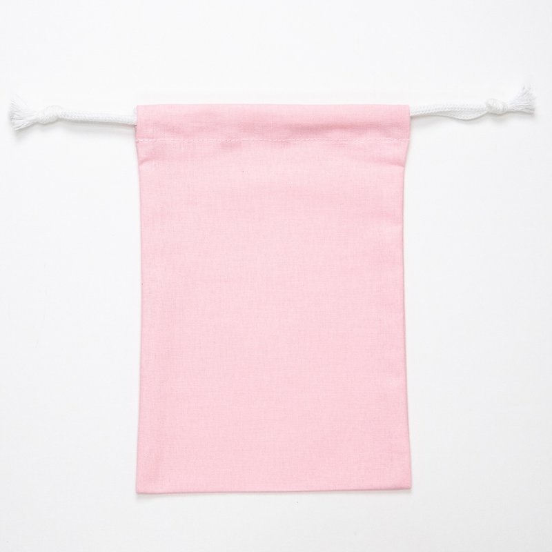 刺绣抽绳袋 - 粉红色 - 编织/刺绣/羊毛毡/裁缝 - 棉．麻 粉红色