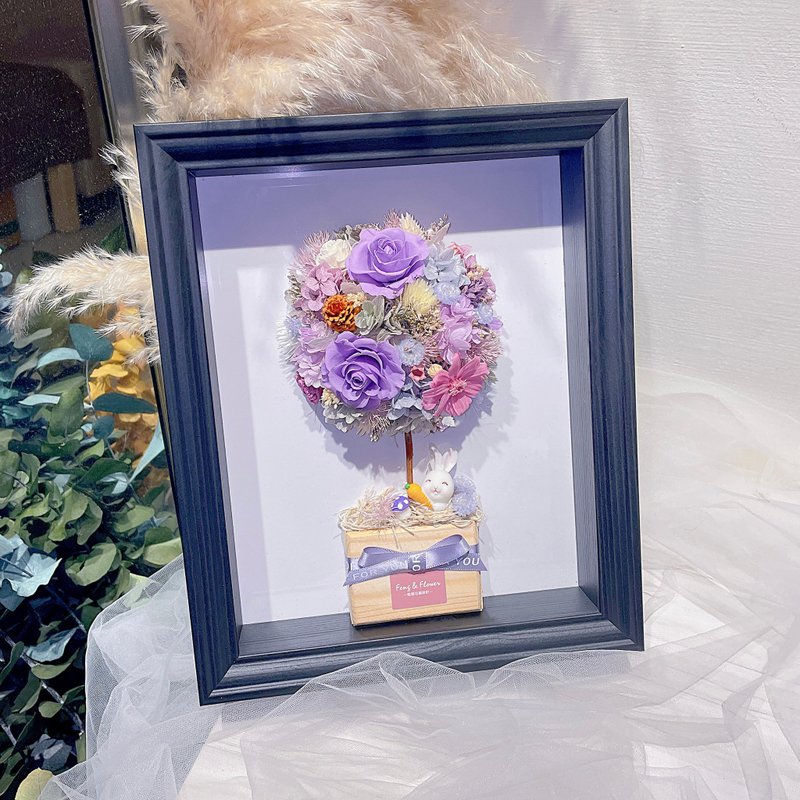 FengFlower 【梦幻紫系不凋花树相框花】干燥花/不凋花/永生花/送 - 干燥花/捧花 - 植物．花 紫色