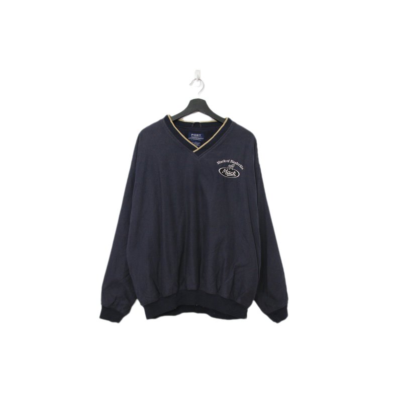 Back to Green- 防风套头罩衫 v领 深色 f-04//vintage - 其他 - 聚酯纤维 