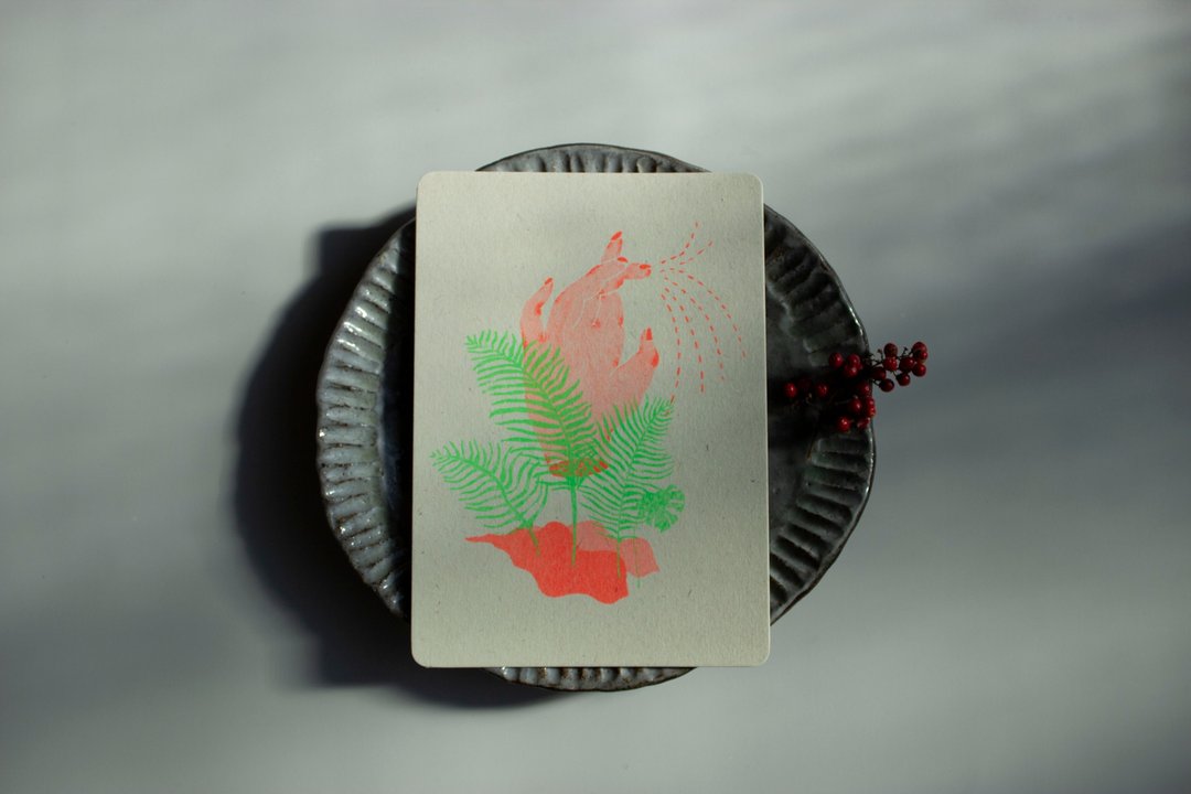 Watering 浇花之手 孔版印刷卡片 - 卡片/明信片 - 纸 