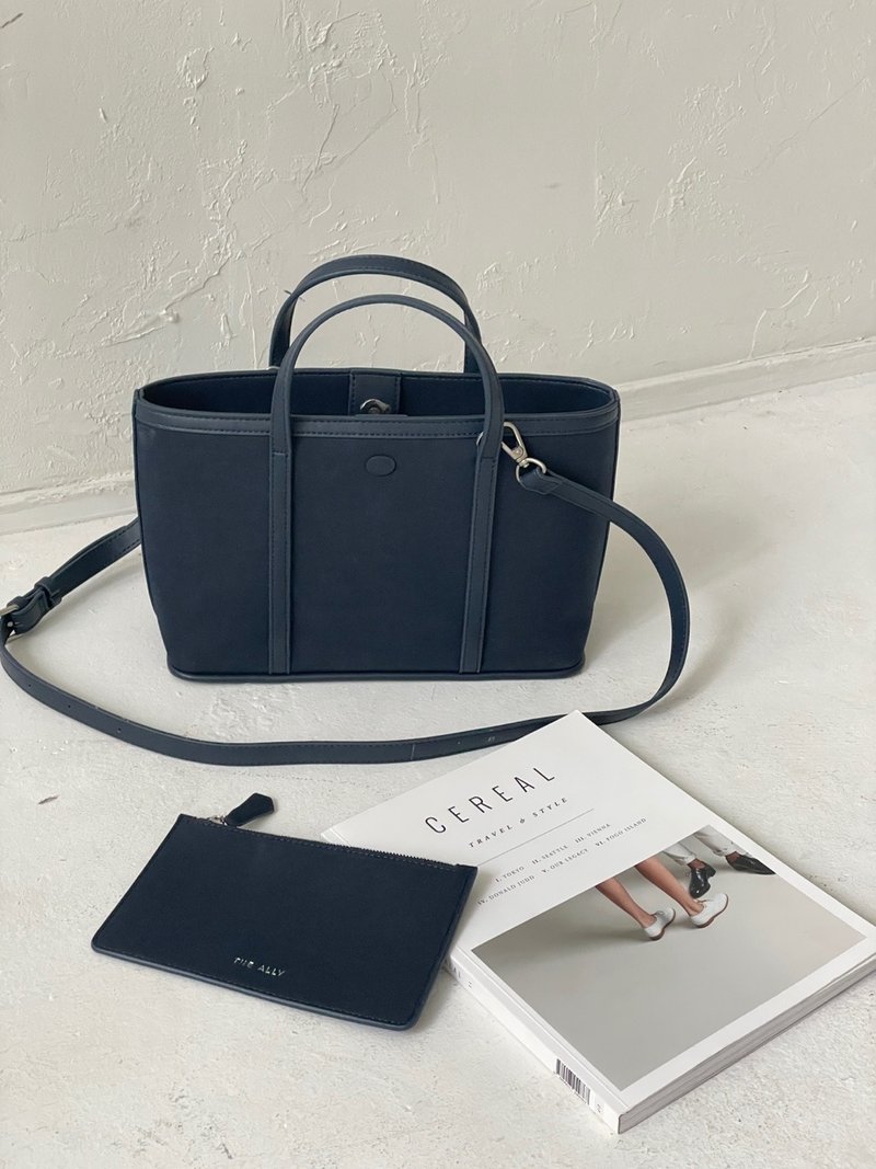 韩国 The Ally | CAMILIA BAG (附小包) | 深蓝色 | 手袋 单肩包 - 手提包/手提袋 - 防水材质 蓝色