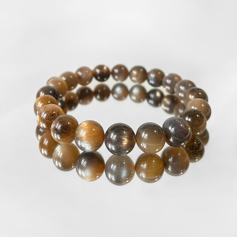 限时88折 | 黑金骨干日月同辉手串手链 11mm+ (每颗都是金银双眼) - 手链/手环 - 水晶 