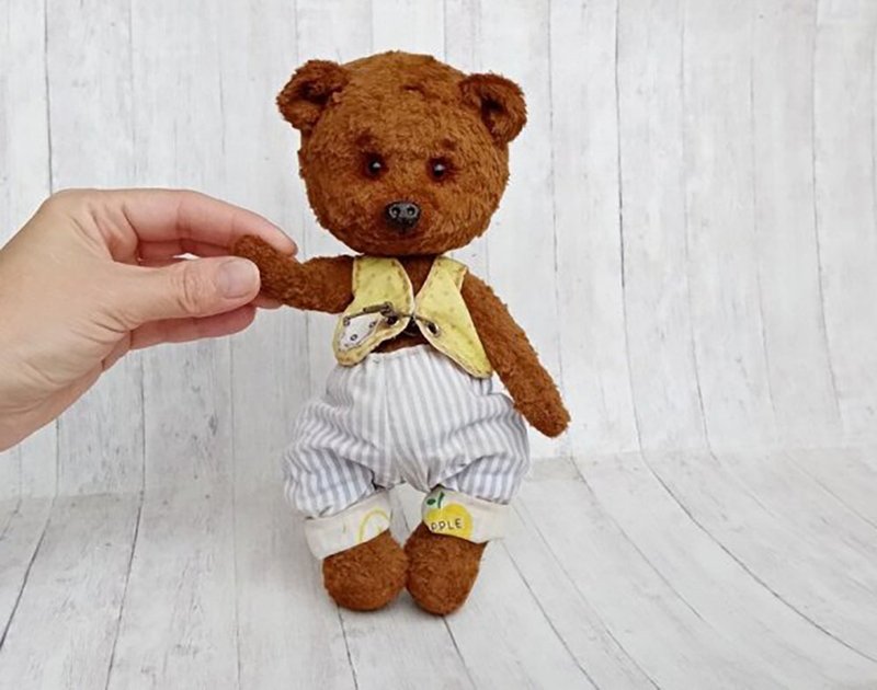 Artist teddy bear, Stuffed animal, Cute teddy bear - 玩偶/公仔 - 其他材质 