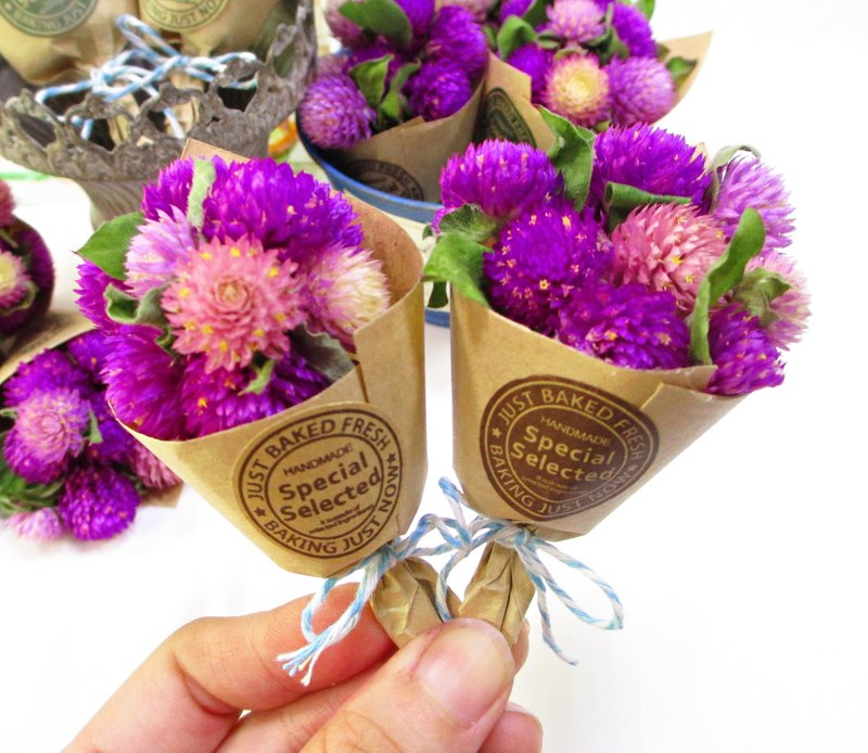 【永恒的爱─掌心迷你花束】 千日红 干燥花 - 植栽/盆栽 - 植物．花 