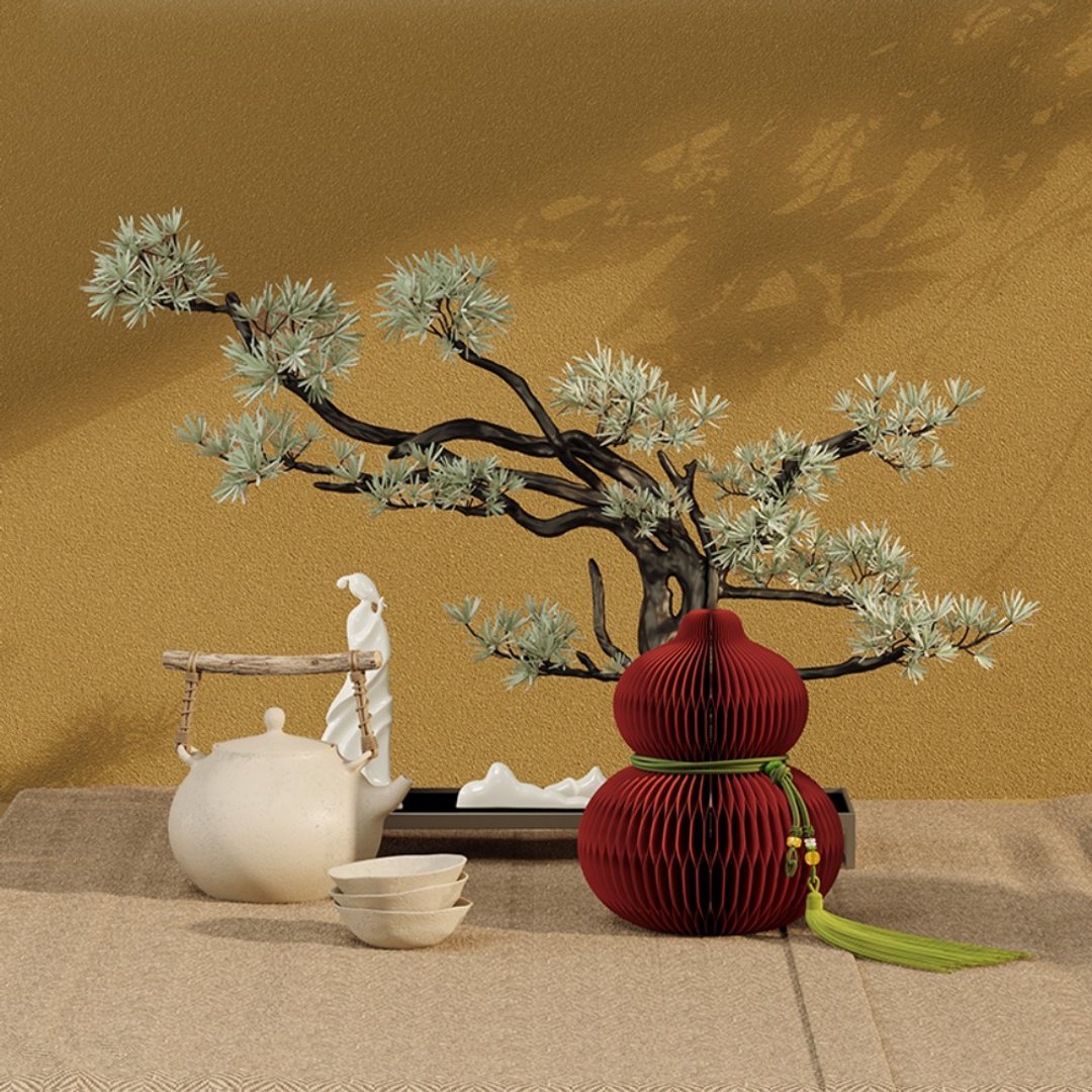 葫芦东海 葫气满满 春节礼品 新年摆设 - 摆饰 - 纸 红色