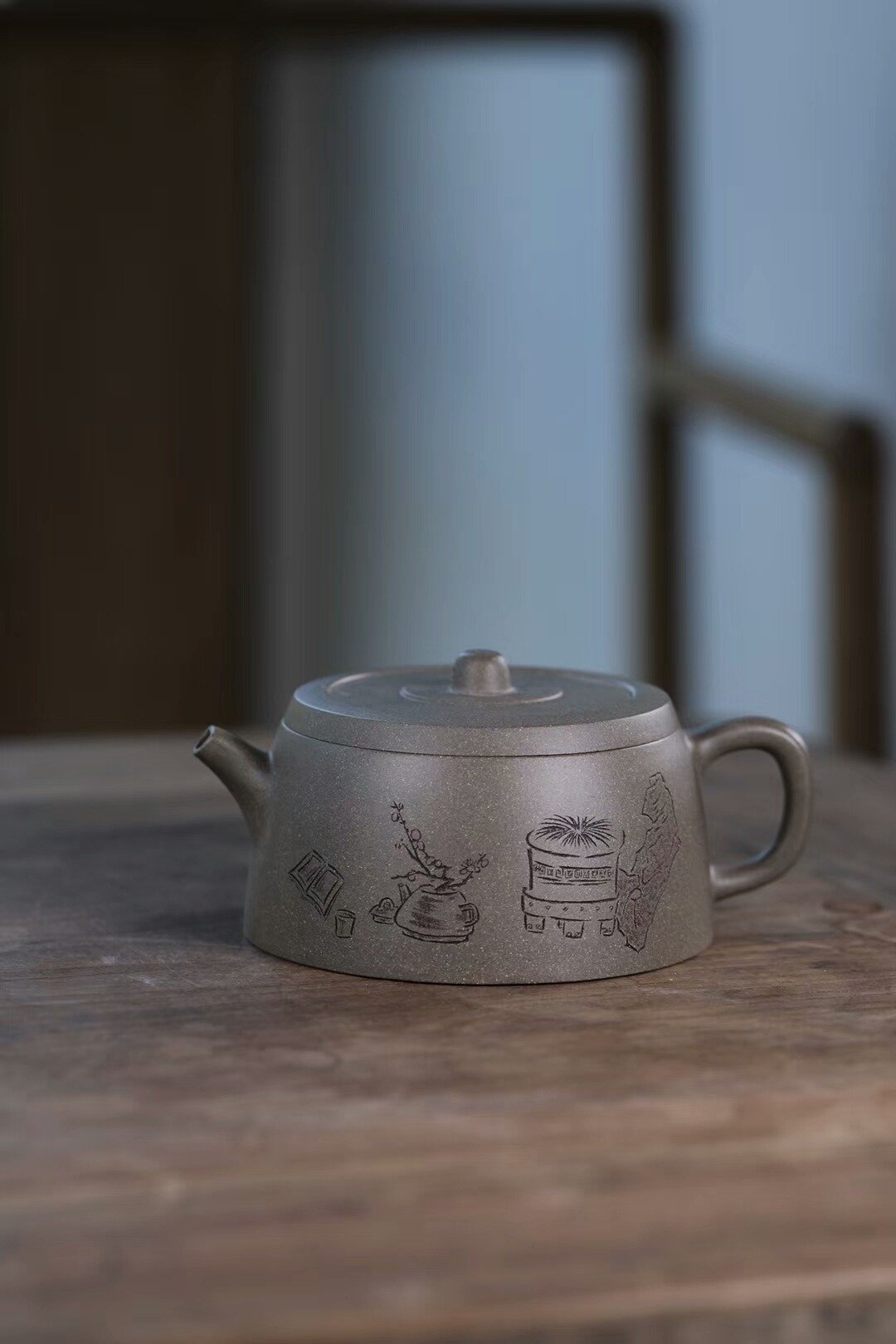 汉瓦220cc宜兴紫砂壶茶具茶壶全手工9孔原矿青段预定中 - 茶具/茶杯 - 陶 