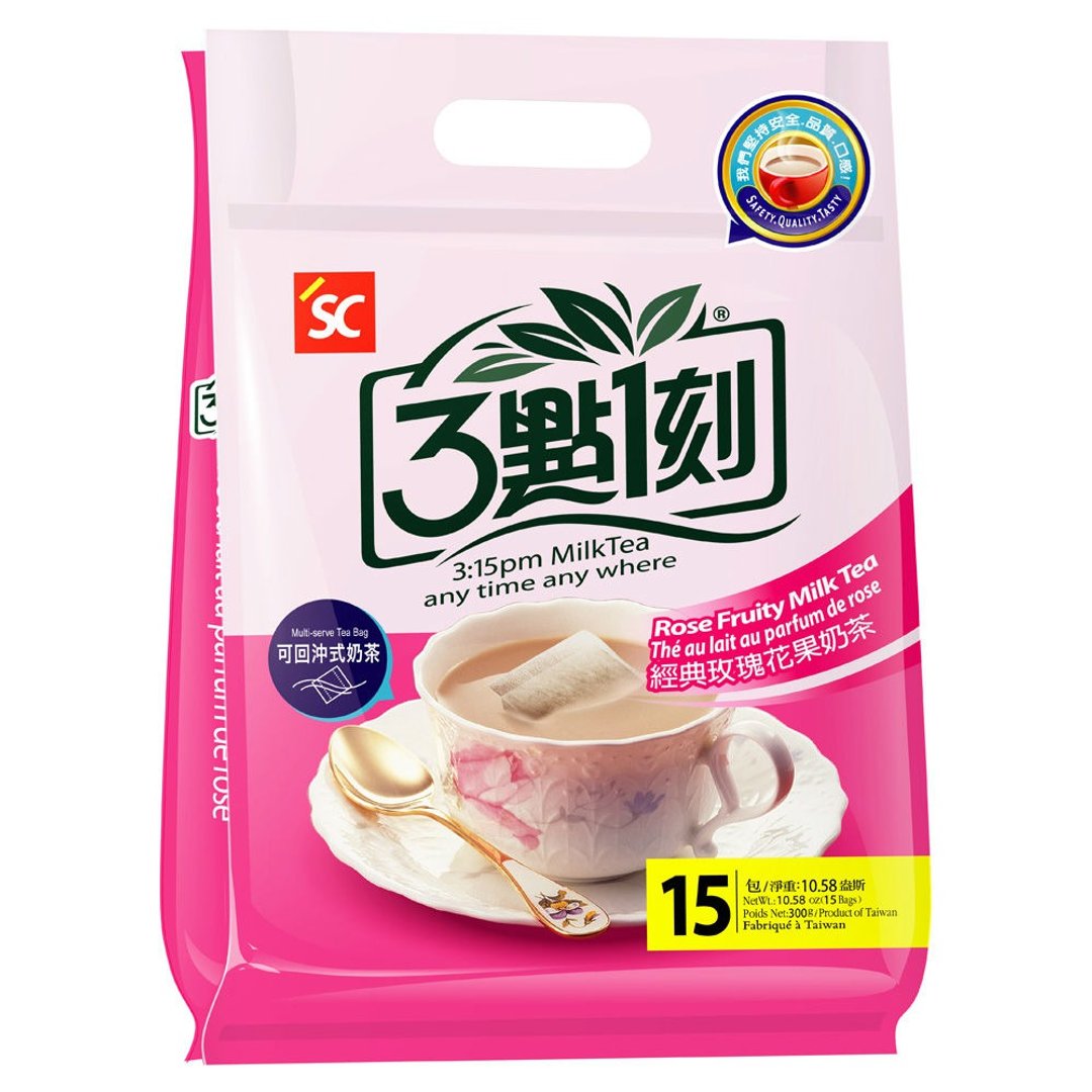【3点1刻】经典玫瑰花果奶茶 15入/袋 - 奶类/豆浆 - 其他材质 红色