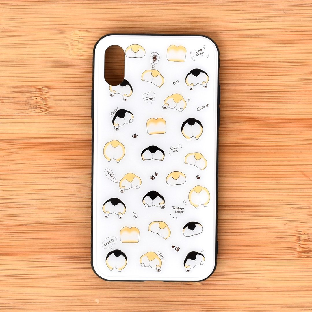 Corgi's butt Tempered glass  IPhone case - 手机壳/手机套 - 其他材质 白色