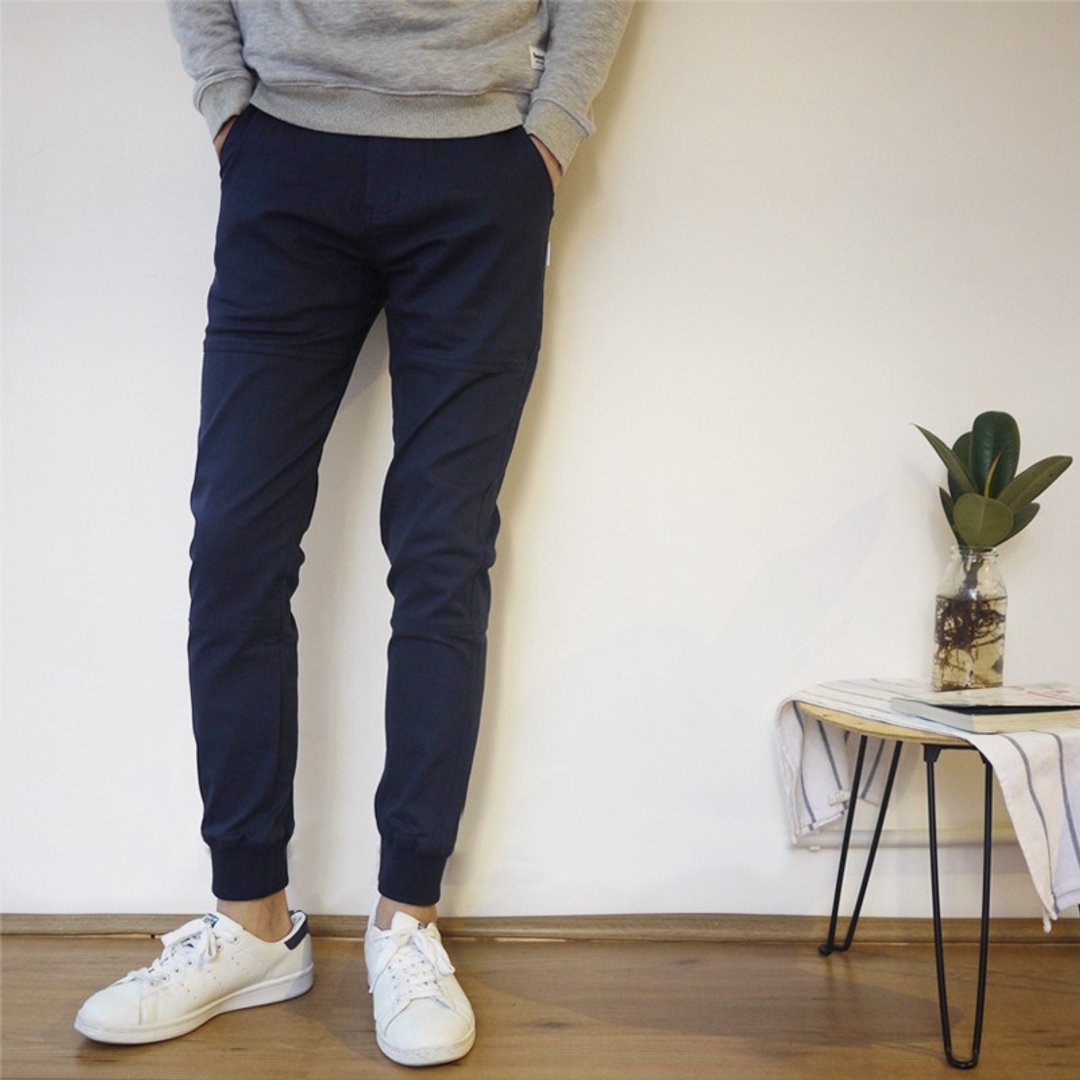 Slim Jogger 修身束脚裤/简约/中性 - 男士长裤 - 棉 黑色