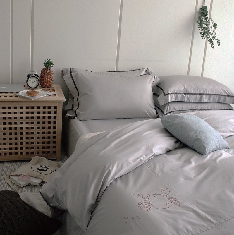 快速出货-星座系列-巨蟹座-床包薄被单组-100%300织精梳棉 - 寝具 - 棉．麻 