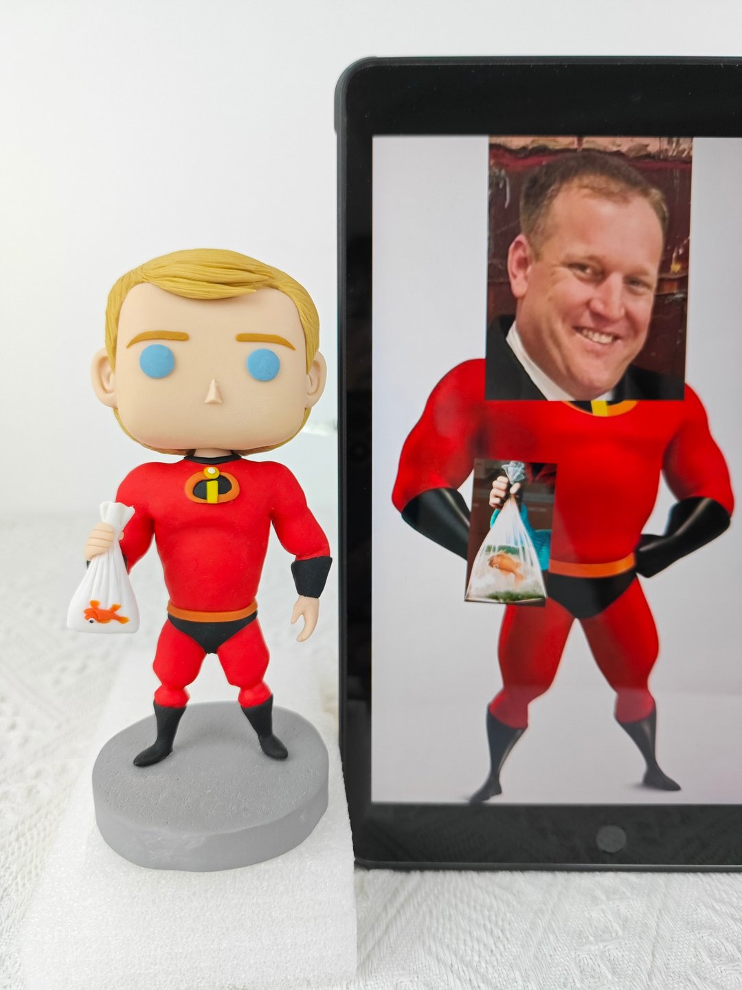 纯手工定制美国Funko Pop 自画肖像公仔娃娃男朋友老公生日礼物 - 玩偶/公仔 - 粘土 多色