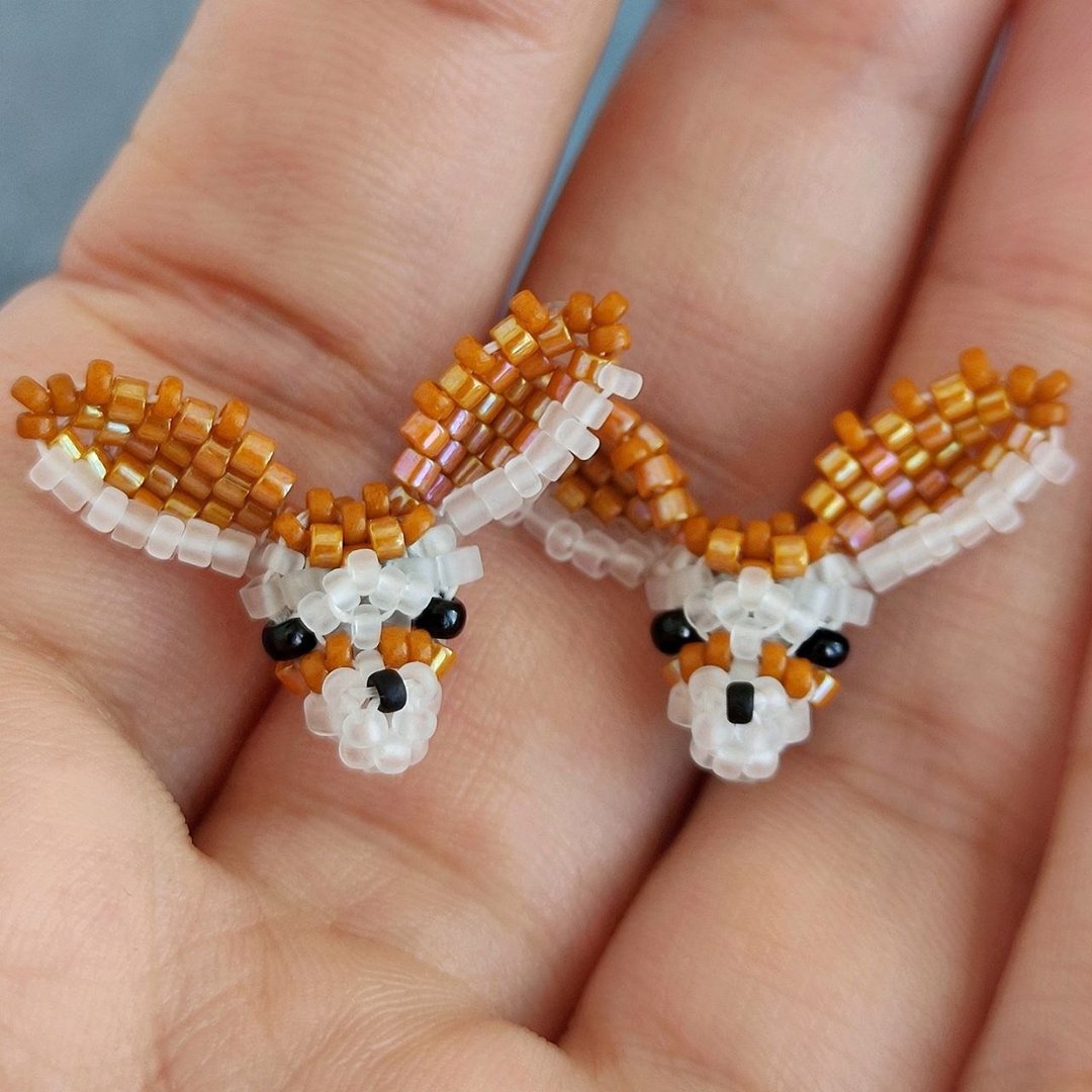 PDF 教学 串珠 Fennec Fox 耳环 |串珠图案 - 其他数码设计 - 其他材质 