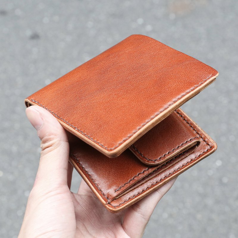零钱位 钱包/短夹/银包/皮夹【手染皮/烫金体验/一人成团】台中 - 皮件 - 真皮 