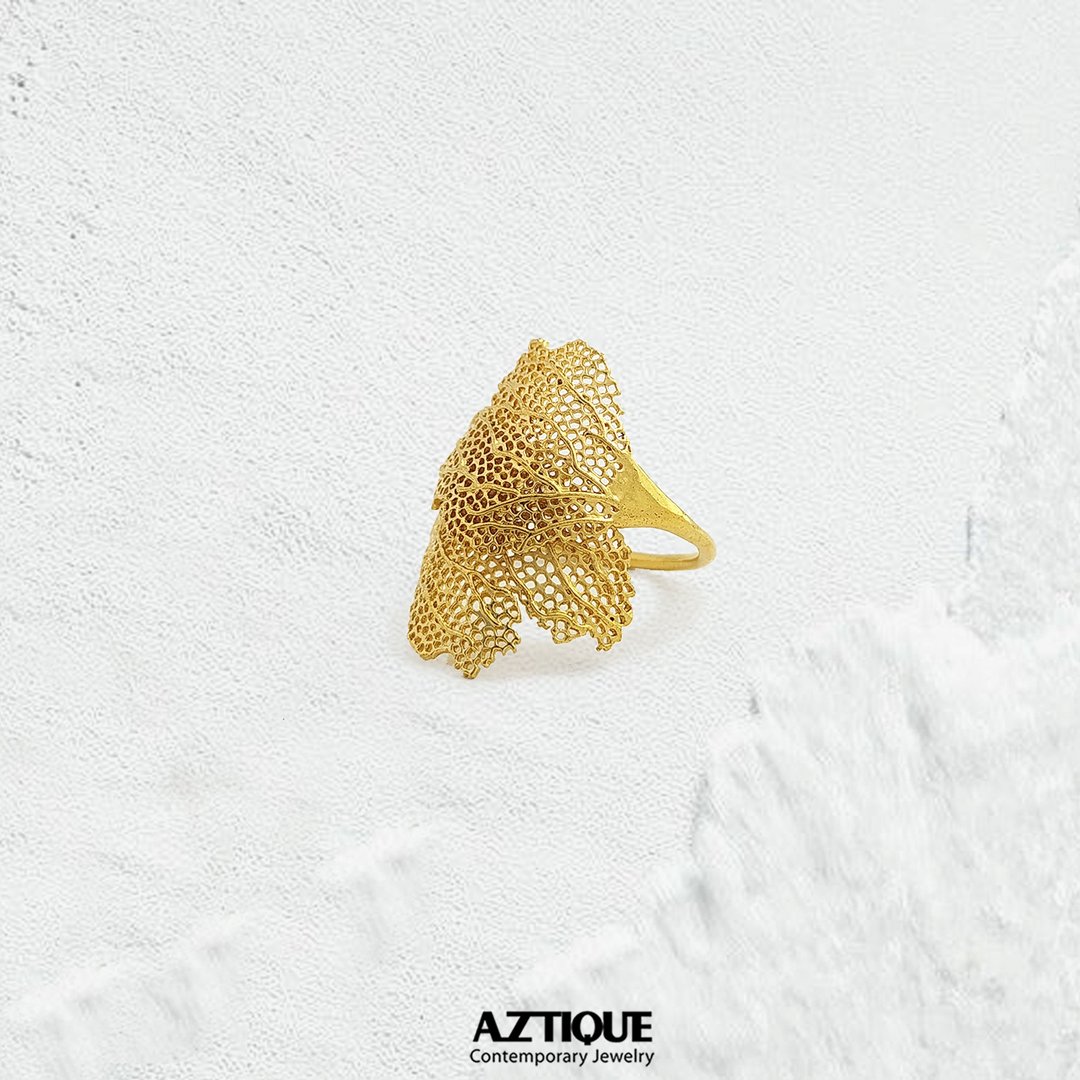 Coral  Ring  Adjustable Ring - 戒指 - 其他金属 