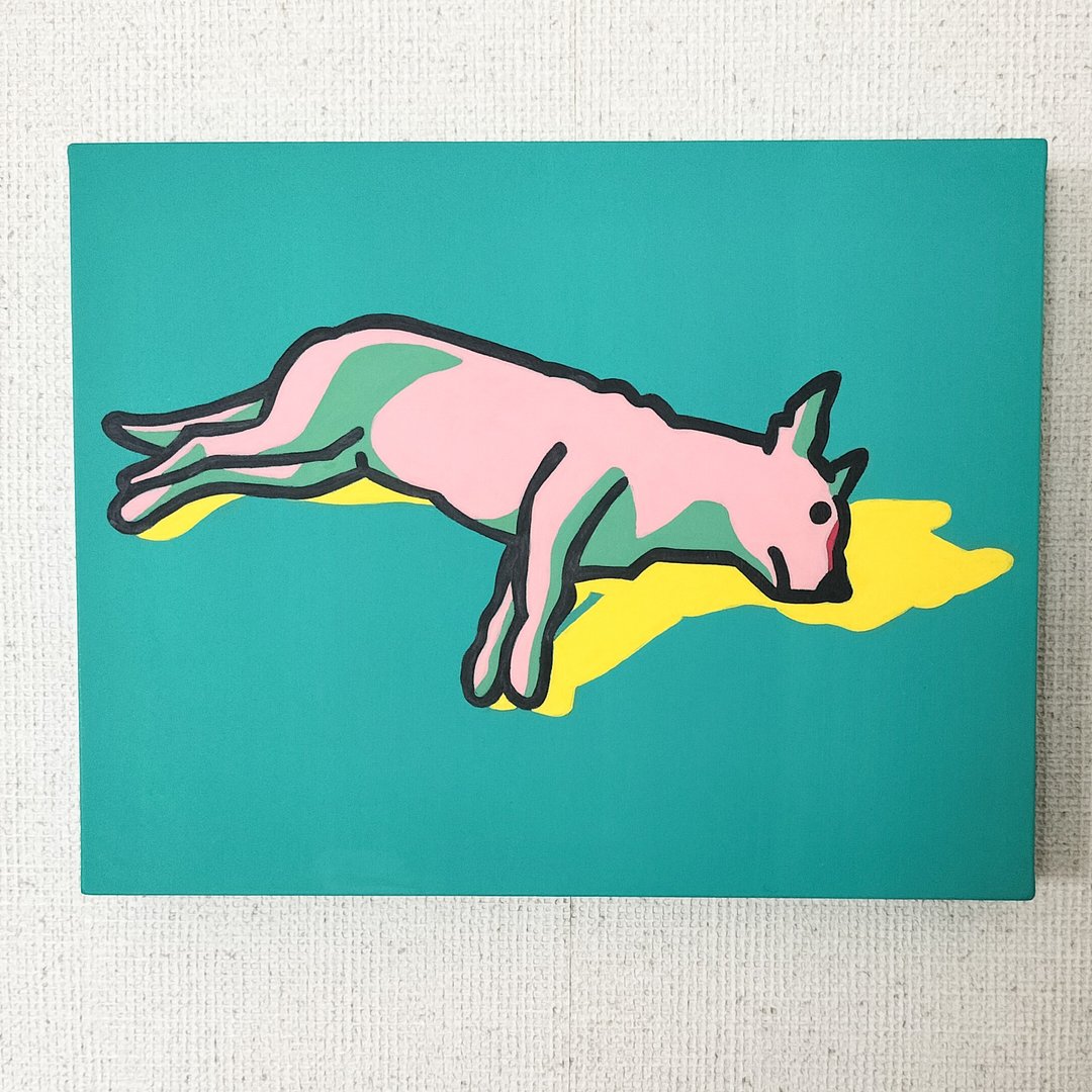 绘画粉红色×绿色 - 海报/装饰画/版画 - 其他材质 绿色