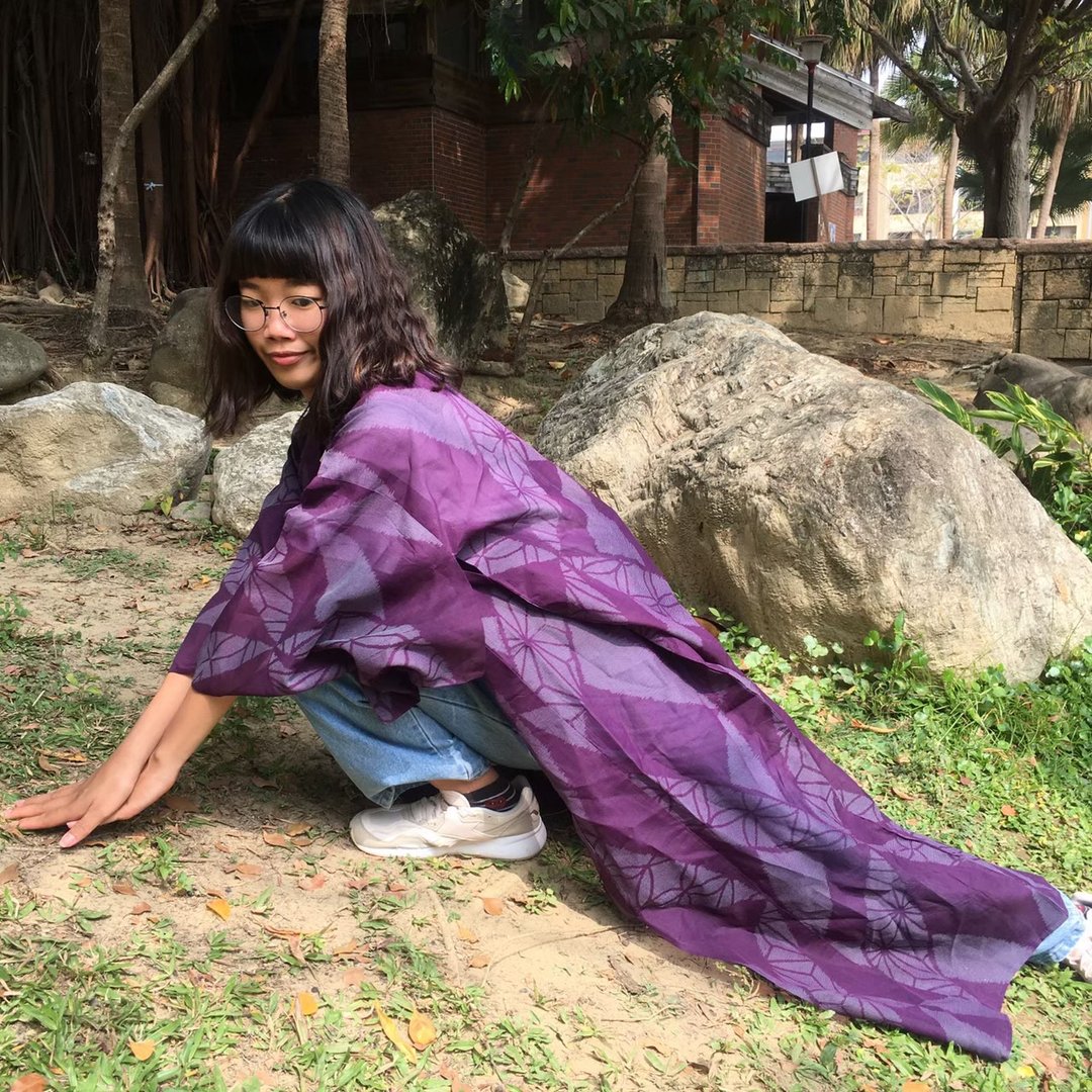刀灭之刃紫色和风和服古着振袖外套和服羽织 - 女装西装外套/风衣 - 棉 