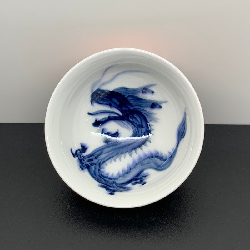 手绘祥龙-孔雀开屏 茶杯 80ml 邱毓宁 莺歌烧 G2-05 - 茶具/茶杯 - 瓷 多色